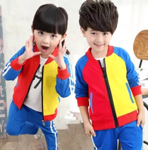 New Kindergarten Garden Clothing Primary School Children School Uniform Spring Autumn Winter Clothing Collision Color Splicing Long Sleeve Sports Suit Manufacturer Set To Do