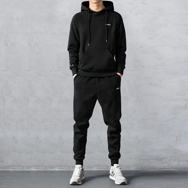 Sports suit men's fashion trend sweater sportswear running pure cotton spring and autumn leisure two-piece handsome men's clothing