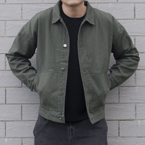 Spring and autumn new jacket mens trendy loose short section tooling all-match handsome fashion casual autumn lapel jacket