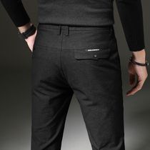 Spring and autumn pants mens business non-iron casual pants straight tube trend autumn and winter plus velvet slim feet Joker trousers