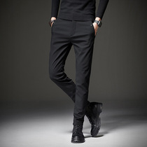 Pants mens spring and autumn stretch slim Joker small feet casual trousers Korean version of business dress autumn straight pants