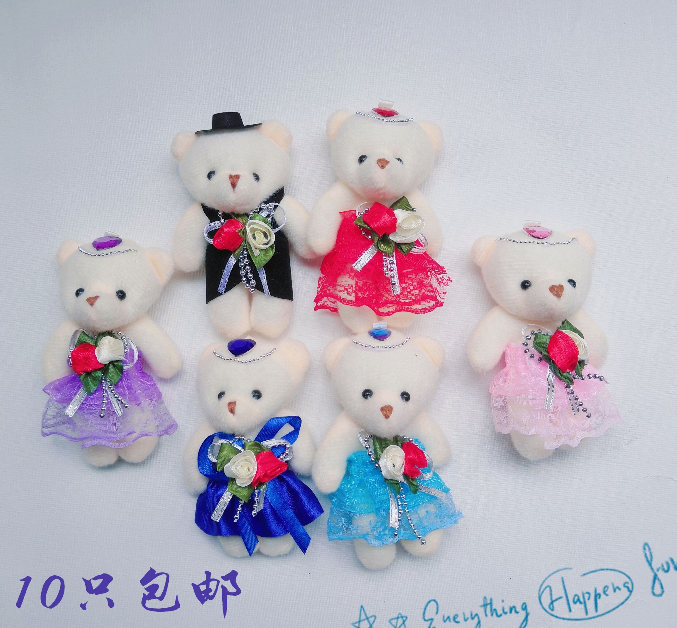 Couple Bear Ducky Cartoon Bouquet Wedding Flower Day MaterialsCrown Diamond Bear Plush Toy Doll Doll Doll Doll