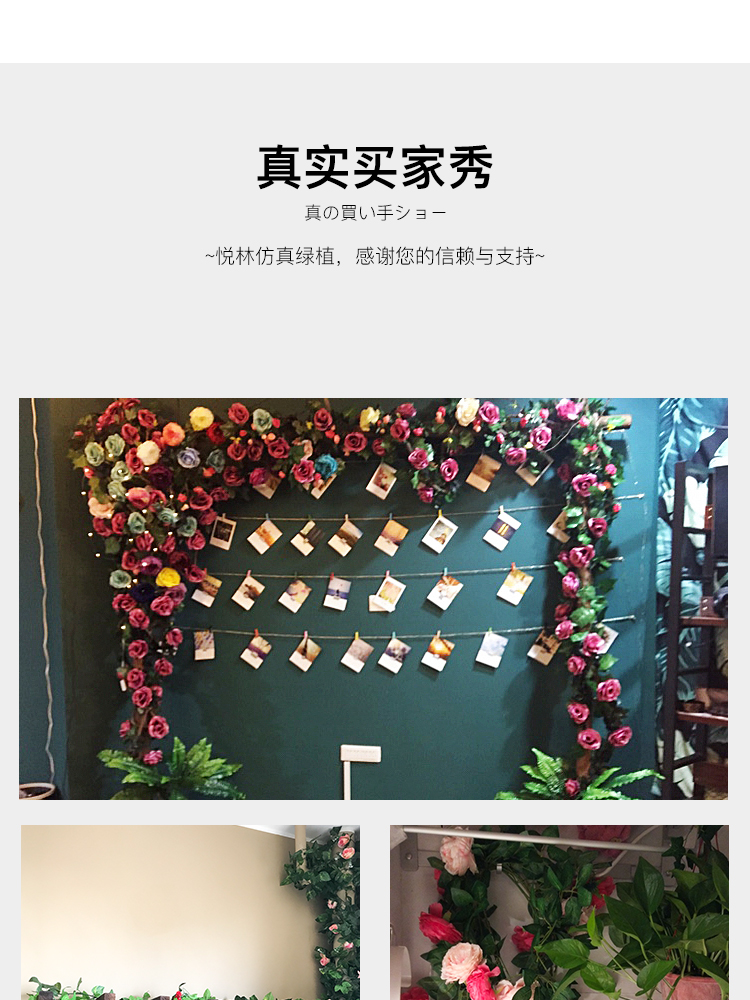 Mô phỏng hoa hồng giả phòng khách mây điều hòa không khí treo tường hoa lụa trang trí bao phủ nhựa cây nho xanh - Hoa nhân tạo / Cây / Trái cây hoa tulip giả