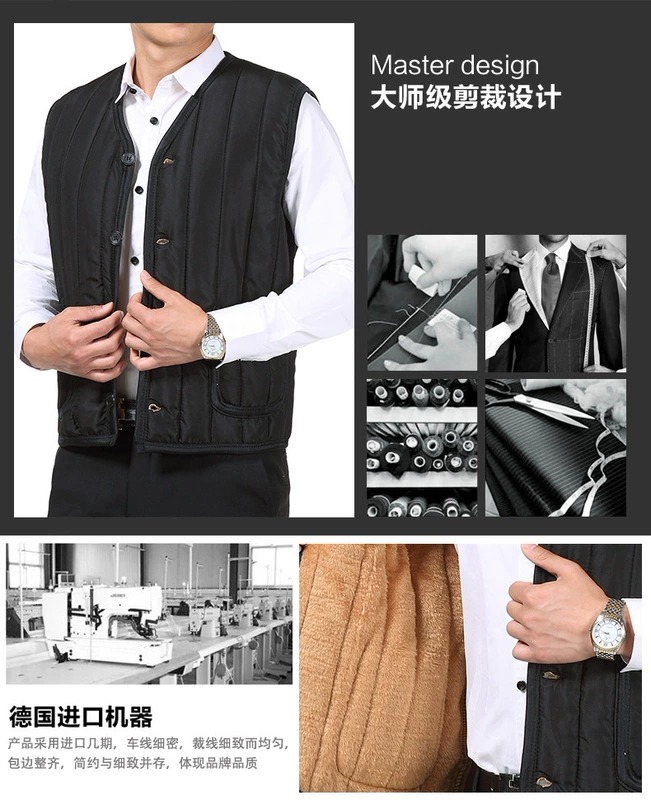 Mùa thu và mùa đông áo vest nam trung niên cha mặc vest nam vest vest cotton dày để giữ ấm cho đàn ông giản dị áo ba lỗ nam đẹp
