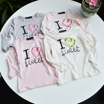 Beautiful single newborn female treasure soft long-sleeved T-shirt top Baby thin letter modal base shirt 0-2 years old