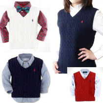 Foreign trade rlraf children cotton vest sweater boys and girls classic twist sweater 4-14 years old