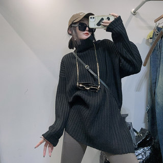 Women's korean style loose and lazy turtleneck sweater