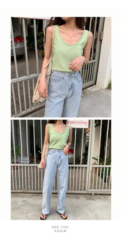 2019 phụ nữ mới port rượu vang retro chic sling đáy áo không tay đan áo vest nữ mùa hè - Áo ba lỗ