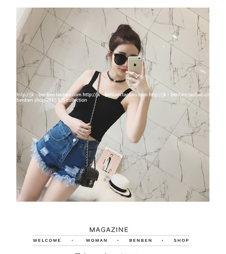 Mùa hè 2018 của phụ nữ áo mới màu rắn hoang dã vest Hàn Quốc mỏng mỏng đan đáy áo sinh viên áo nữ đẹp
