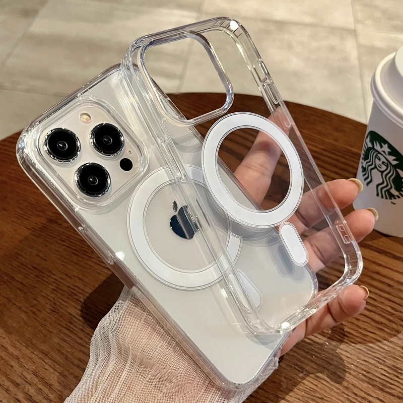 Magsafe Magnetic Case Suitable for Apple 15, Simple Phone Case for iPhone 17, Full Edge Coverage, New Model for 16/13, Fully Transparent, Premium Feel for 12, Popular Model for 11 Pro Max, Unisex Trendy Hot Item, Protective Case for 14 Plus