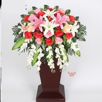 Podium flower podium decoration hanging simulation flower speech conference table flower host stage flower welcome stage drooping flower pendulum