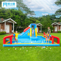 Doctoral Guinea Water Jet Inflatable Castle Children Large Park Trampoline Bungee Outdoor Football Door Volleyball Net Jumping Bed Toys