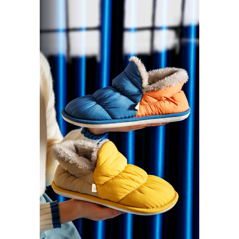 Cotton slippers women's bag with thick bottom confinement shoes non-slip bottom warm thickened high-tube down cotton shoes winter plus velvet pedal