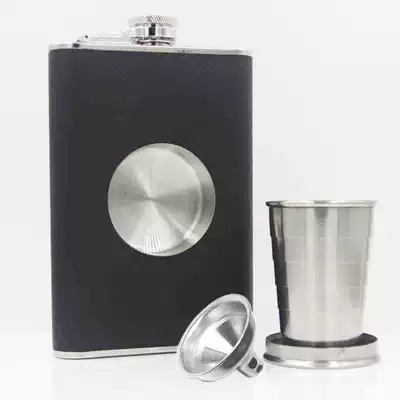 304 stainless steel Hulk kettle portable 8 ounce half a pound household mini outdoor portable telescopic cup flat wine bottle