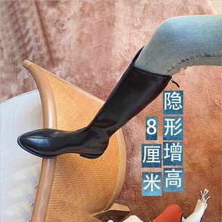 First-layer cowhide boots for women slim and petite knight boots