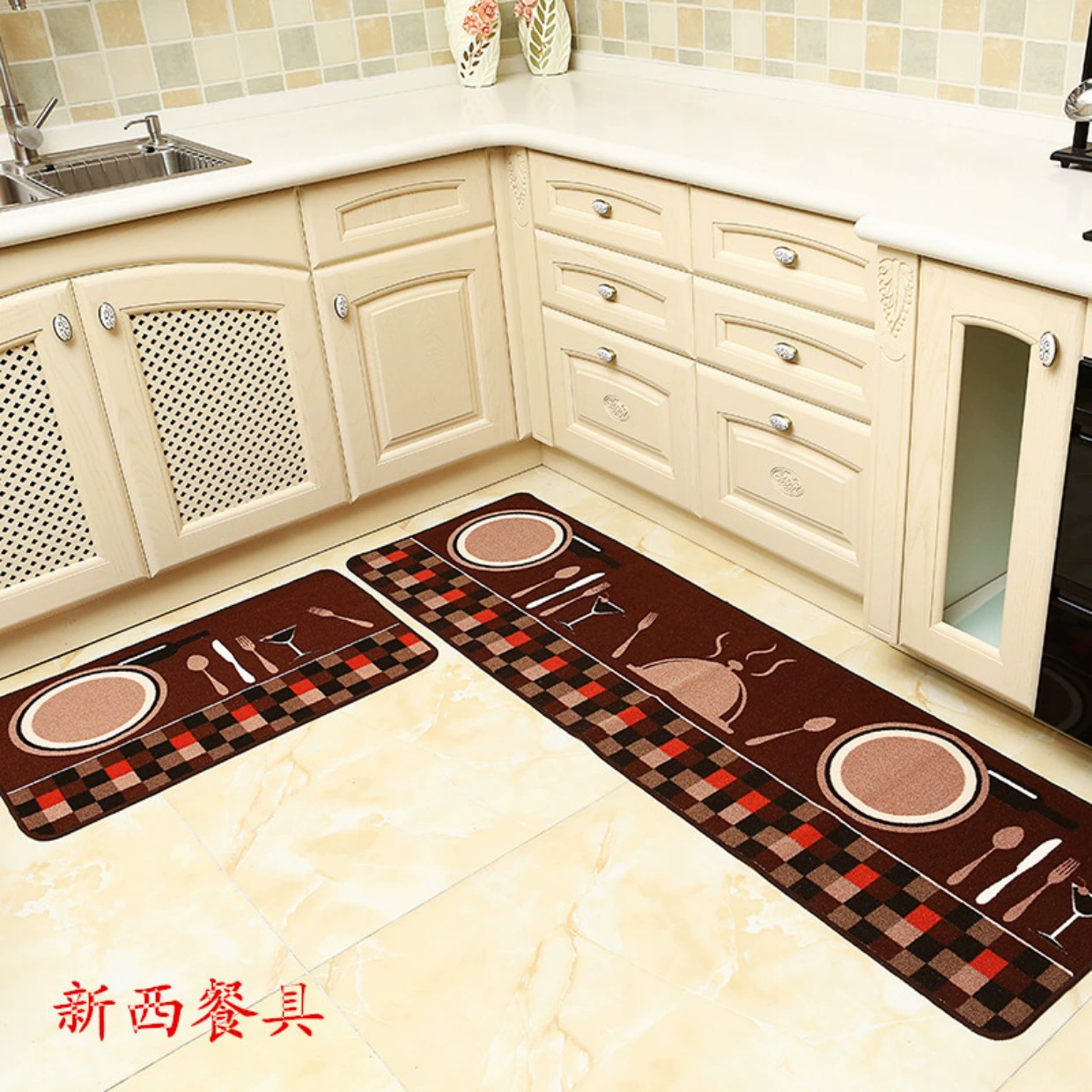 Thảm nhà bếp, thấm nước, dải chống trượt, chống thấm, thảm chống dầu, cửa, phòng tắm, thảm bước, thảm cửa gia đình, có thể giặt máy