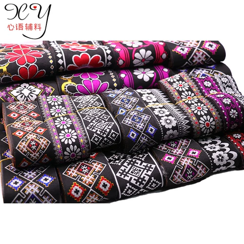 Кружевная ткань с вышивкой в этническом стиле, декоративная кружевная юбка Мяо Амао, аксессуары для одежды, несколько размеров и цветов на выбор.