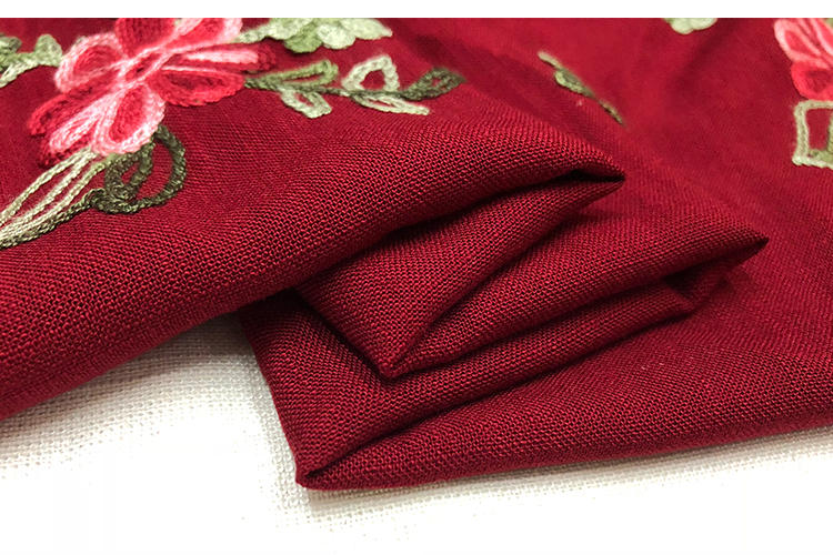 Pháp 3 màu thêu hoa cotton lanh quần áo handmade DIY mùa xuân và áo mùa hè vải nhập khẩu vải thun borip