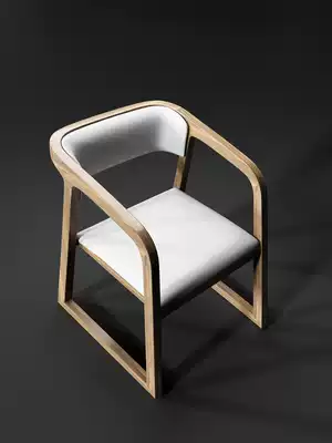 Dining chair armrest solid wood Nordic modern minimalist family dining room Hotel new Chinese backrest solid wood table chair combination