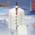 Đàn ông Trung Quốc phong cách ăn mặc giản dị Trung Sơn cổ áo chủ hiệu suất phù hợp với cổ áo cổ áo kích thước lớn phù hợp với nam giới quần đũi nam Suit phù hợp