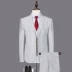 Mùa xuân nam kinh doanh sọc giản dị phù hợp với trang trí phù hợp với kích thước lớn chú rể tiệc cưới váy ba mảnh nam - Suit phù hợp Suit phù hợp
