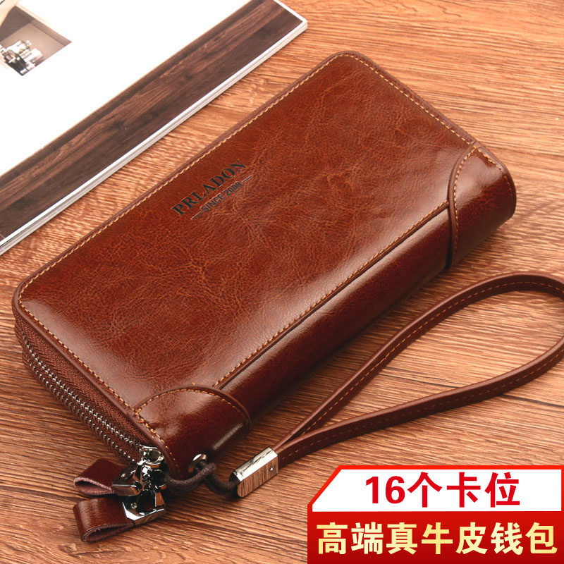 Leather Wallet Men's Fashion Long Edition Men's Leather Clutch Men's Bags Clutch Bags Ladies Mobile Phone Bags Clutch Bags