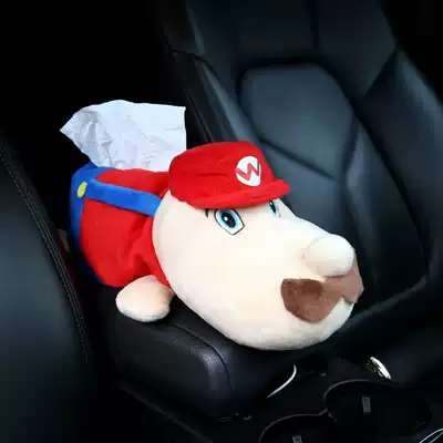 Creative car tissue box cartoon chair back multifunctional car extraction paper towel armrest box hanging cute seat paper towel