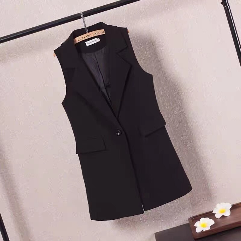 2026 Spring and Autumn New Women's Mid-Length Vest Jacket Plus Size Korean Style Versatile Slimming Suit Vest 2026 Spring and Autumn New Women's Mid-Length Vest Jacket Plus Size Korean Style Versatile Slimming Suit Vest
