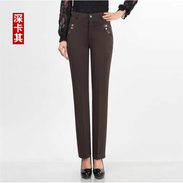 Mùa thu và mùa đông cộng với quần nhung nữ trung niên, quần ống suông thẳng, quần dài cho nữ trung niên đầm u60