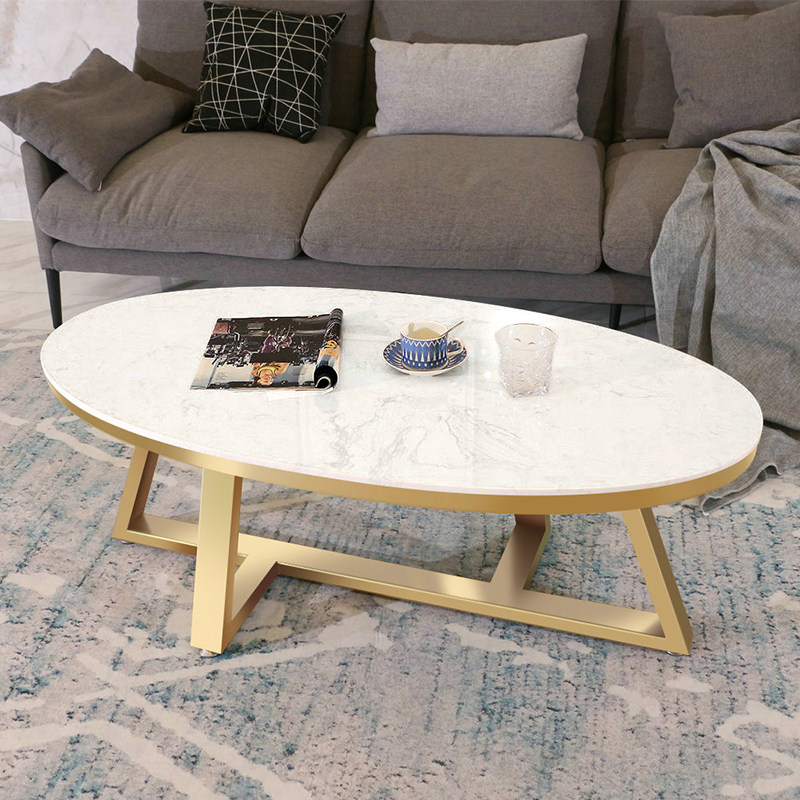 Nordic Marble Oval Tea Table Minimalist Modern Net Red Creativity Light Lavish Small Family Style Living Room Tea Table Table