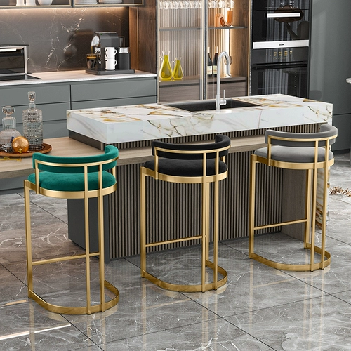 Nordic Light Luxury Tall Stool Bar Стул, современный минималистский кафе Bar Bar
