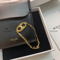 Celine Celine 21 new gold bracelet Arc de Triomphe double chain bracelet brass retro ladies Bracelet