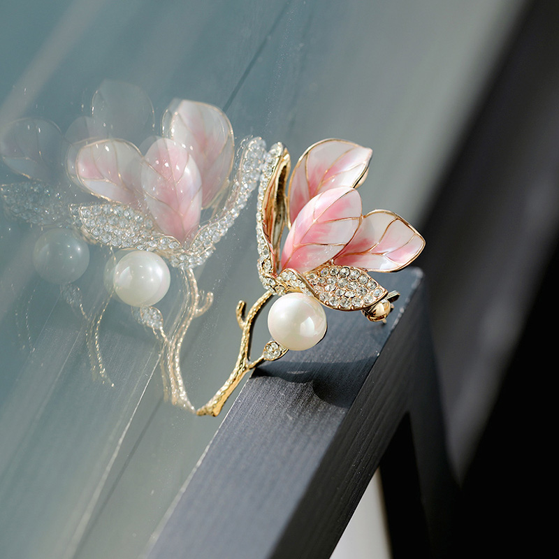 Tang Xiao Trang sức Kapok Trâm Phụ nữ Sang trọng Không khí Corsage Áo khoác Áo khoác cardigan Phụ kiện Hàn Quốc Tính khí trâm cài áo cao cấp