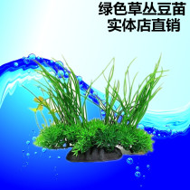 Green grass grass bean seedling grass sharp grass simulation water grass decoration fake water grass scenery fish tank aquarium aquarium landscape