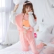 Bộ đồ ngủ nữ mùa thu và mùa đông cotton Học sinh dài tay Hàn Quốc phần mỏng dễ thương mùa xuân và mùa thu nhà phục vụ phụ nữ có thể mặc các kiểu đồ bộ mặc ở nhà đẹp