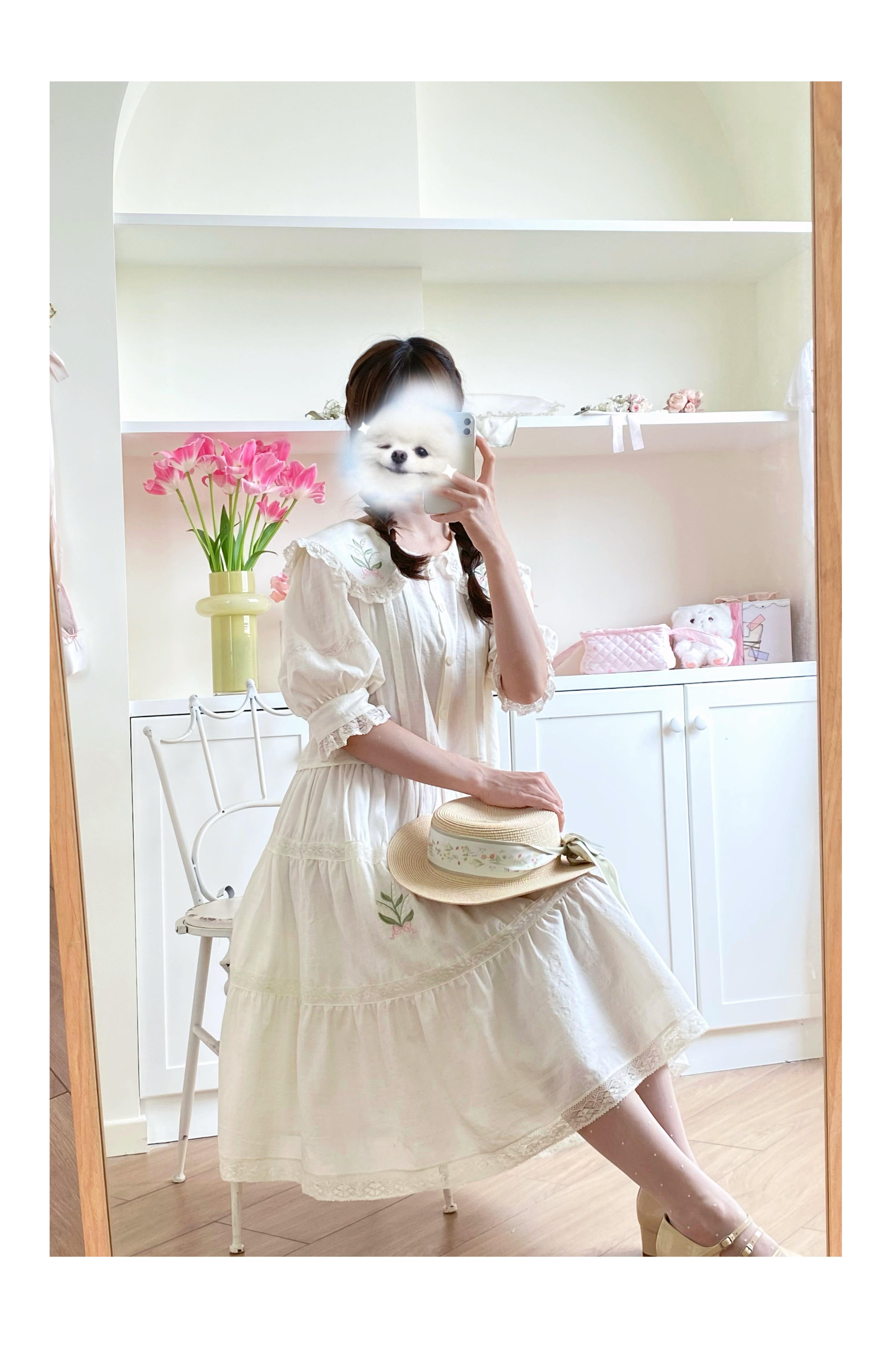 スズラン刺繍スーツ 森ドレス 森ガール フレンチエレガント