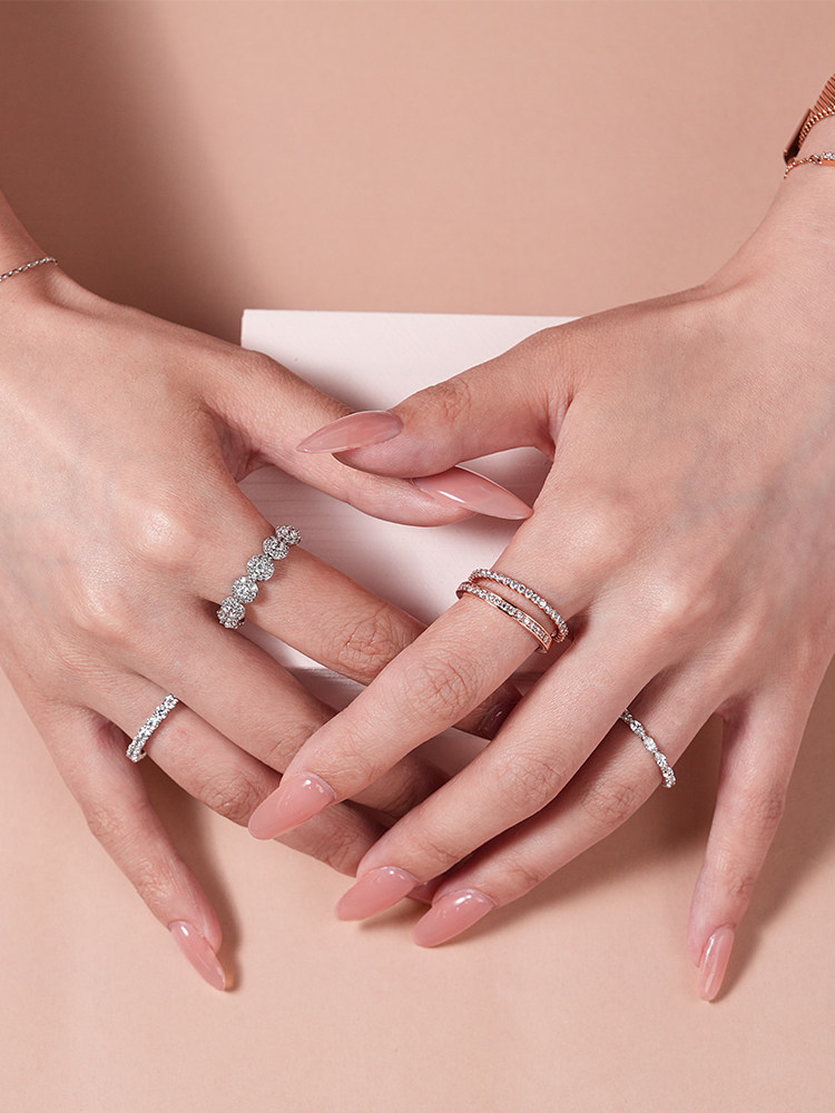 [New Year's Gift] Swarovski Ring Accessories, Pair of Rings, Plain Rings, Stackable Jewelry, High-End