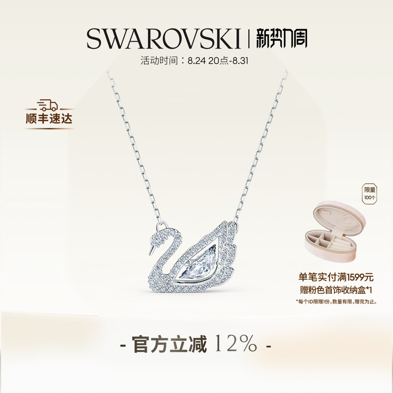 Swarovski Swan 125Th Anniversary Commemorative Necklace Pendant Gift