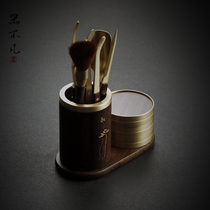 Black sandalwood tea ceremony six gentlemen set tea clip tea knife tea pen tea spoon tea cylinder coaster tea making tools tea accessories