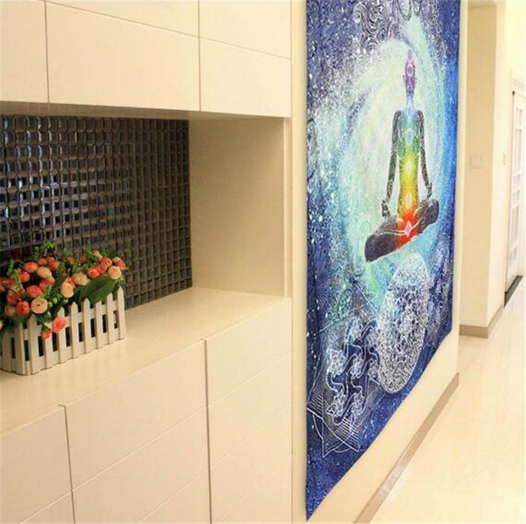 Ấn Độ Yoga Treo tường Trang trí tường Tapestry Tapestry Beach Khăn Nhiếp ảnh Vải thảm treo tường 2m