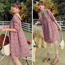 Pregnant womens dress autumn flower skirt tide mother Net fashion small skirt pregnant woman