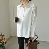 Pregnancy Woman Dress Spring Dress New Fashion Shirt Snow-spinning Jersey Office White Shirt Loose Big Code Blouse Spring And Autumn Women