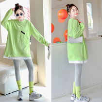 Pregnancy Woman Dress Autumn Clothing Fashion style Suit Loose big code Fall blouses jacket Spring and autumn style Jacket Hood and Aging Boomer women