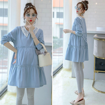 Pregnant women Autumn New Net red suit fashion small man sweet age baby shirt dress spring and autumn shirt