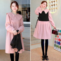 Autumn pregnant women dress dress fashion Dress Fashion style Yang Qi Two Suits Skirt Tide Moms Spring Autumn Underdress Fall Gestation Women Dress