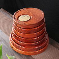 Round solid wood tea tray whole piece rosewood ebony Mahogany tea sea household balcony simple Kung Fu tea set