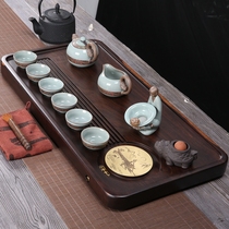  Ebony solid wood tea tray whole log tray modern household small tea table simple drainage tea sea tea set
