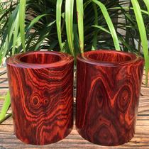 Mahogany pen holder 13*10 Burmese rosewood flame pattern solid wood desktop pen holder rosewood ghost face pattern tea holder