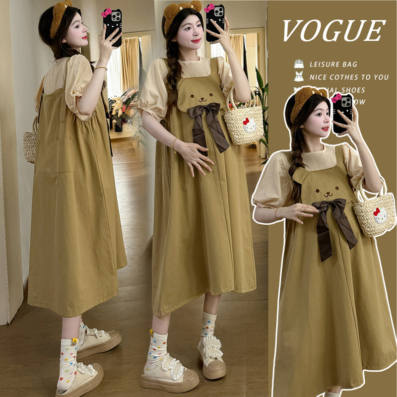 Maternity Wear 2026 New Style, Not Obvious That You Are Pregnant, Stylish Korean-Style Maternity Dress, Women's Summer Fashion Suspender Dress Two-Piece Set, Trendy Maternity Wear 2026 New Style, Not Obvious That You Are Pregnant, Stylish Korean-Style Maternity Dress, Women's Summer Fashion Suspender Dress Two-Piece Set, Trendy