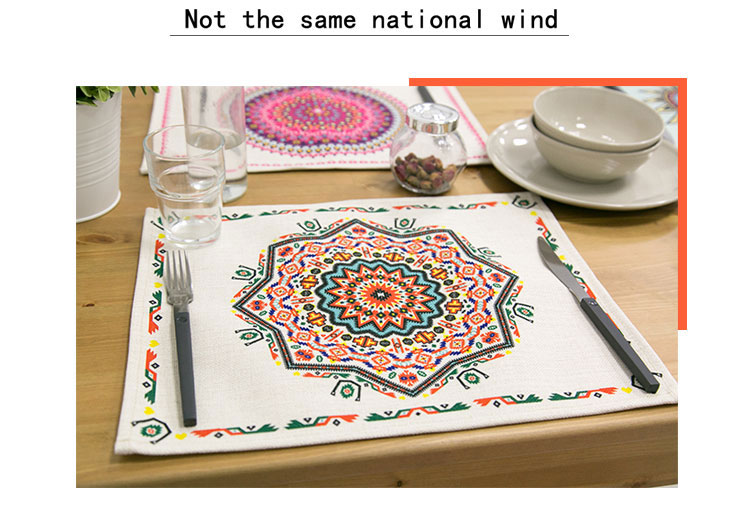 Gió quốc gia cotton linen nghệ thuật phương tây nơi mat cách nhiệt pad bữa ăn coaster bảng mat pad pad trà pad nhỏ bìa khăn bìa tùy chỉnh khăn trải bàn hội nghị